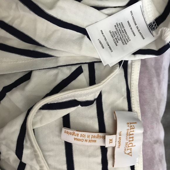 Laundry by Shelli Segal NWT Striped Cloud Dancer Cold Shoulder Top in XL - Picture 10 of 10